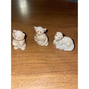 Vintage Wade Whimsies Red Rose Tea Ceramic Figurines Lot Of 3